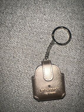 kate spade Staci Rose Gold Metallic Keyring, Purse Charm AirPods (1 & 2) Holder